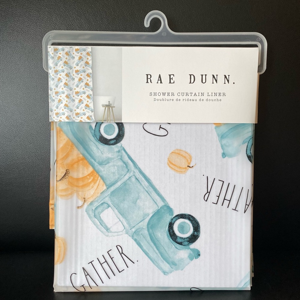 Rae Dunn GATHER shower curtain liner